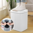 thumbnail image 3 of Bote de basura inteligente perfecl de plástico impermeable 14L Blanco, 3 of 7