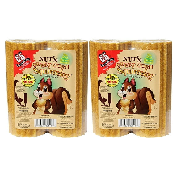 C&S Products CS611 32-Ounce Nut-FeetN Sweet Corn Squirrelog Refill (2Pack)