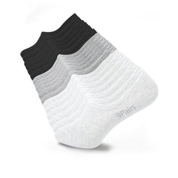 9 Pairs No Show Socks Womens, Low Cut No Show Socks Size 6-10, 3 Colors Flat Socks for Women