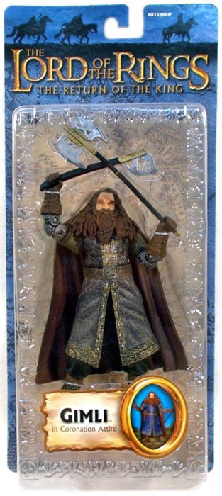 COLLECTABLE TOYBIZ BOXED LORD OF THE RINGS: 'GIMLI IN CORONATION ATTIRE' 