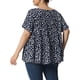 thumbnail image 3 of Blusa de peplum con volantes en las mangas y cuello redondo para mujer de tallas grandes Agnes Orinda 1X en azul marino, 3 of 7