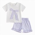 thumbnail image 3 of Toddler Kid Girl Clothes Heart Print Short Sleeves Top + Shorts 2PC Summer Outfit Set Kaprioy Toddler Girl Clothes 6M 12M 18M 24M 3T 4T 5T, 3 of 6