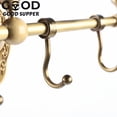 thumbnail image 5 of Wall Mounted Brass Towel Bar with 4 Hooks, 36 x 7.5cm European Retro Brushed Brass Wall Hook Rack Towel Bag Key Holder Hanger Hook Rack for Entryway Bathroom Bedroom, 5 of 10