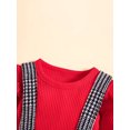 thumbnail image 6 of Suealasg Toddler Baby Girls Christmas Skirt Set 3M 6M 12M 18M  Solid Color Rib Knit Rompers Santa Embroidery Houndstooth Suspender Skirts 2 Piece Casual Autumn Clothing for Infant Girls, 6 of 9