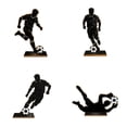 thumbnail image 3 of Cheapark Four Piece Wooden Tabletop Figurine Set With Soccer Player Silhouette For Party Layout Decor Gift, 3 of 7