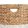 thumbnail image 4 of happimess BSK2011E-3SET Avery Bohemian Cottage Handwoven Hyacinth Cylinder Nesting Baskets with Handles, Natural/White (Set of 3), 4 of 6