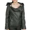 thumbnail image 4 of Boston Harbour Janet Asymmetric Leather Jacket Women - Womens Leather Motorcycle Jacket, 4 of 6