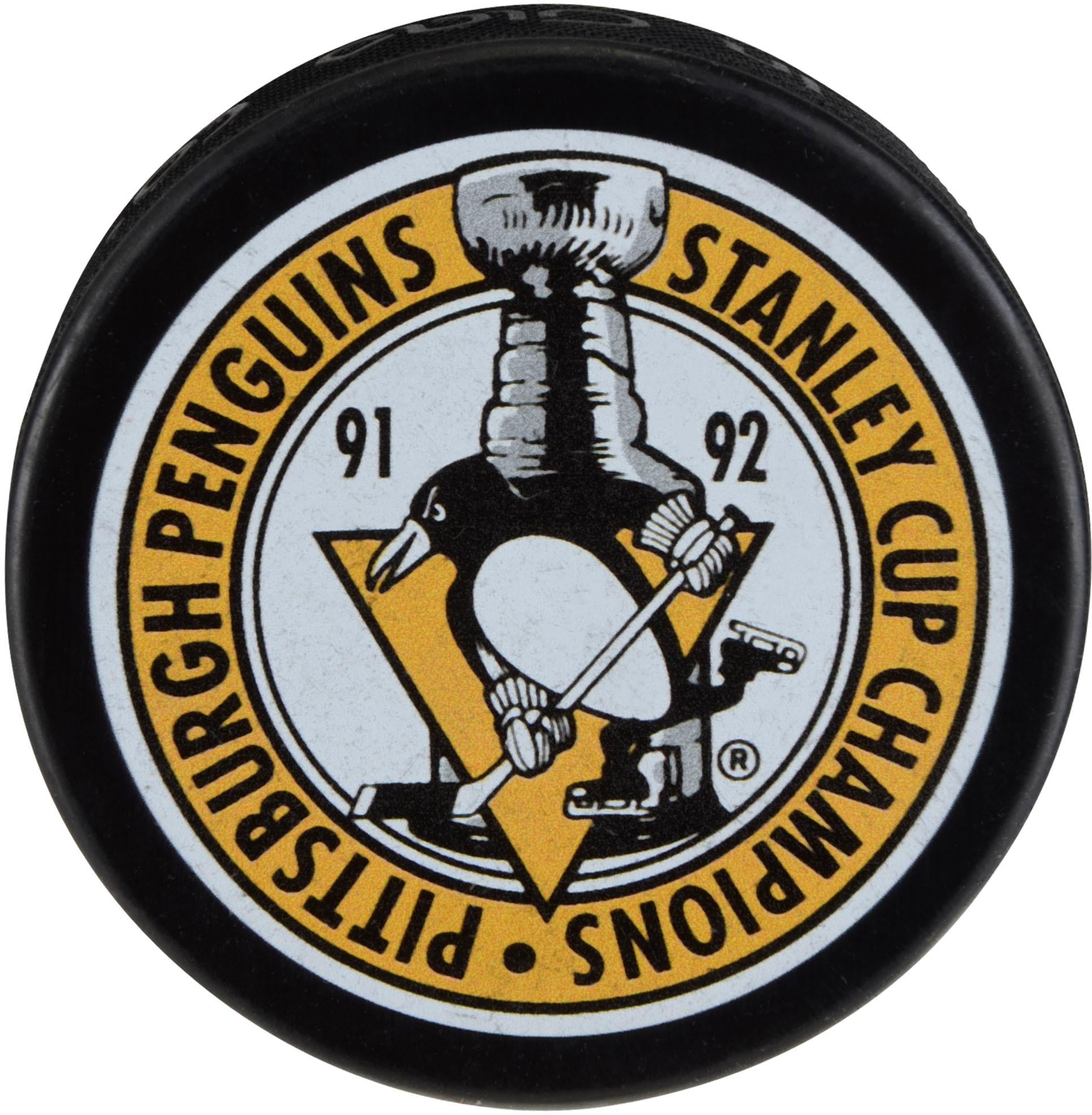 Pittsburgh Penguins Unsigned 1992 Stanley Cup Champions Logo Hockey Puck