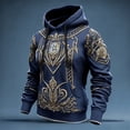 thumbnail image 2 of Curuila Mens Hoodies With Pocket Graphic Print Long Sleeve Hooded Sweatshirt For Men Autumn Winter Fashionable Pullover Tops Size 3Xl, 2 of 3