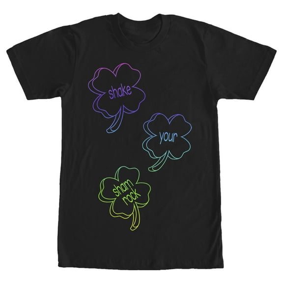 Men's Lost Gods St. Patrick's Day Shake your Shamrock Graphic Tee Black Small