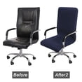 thumbnail image 2 of REGALWOVEN Spandex Stretchy Swivel Computer Chair Cover, Large, Navy Blue, 2 of 7