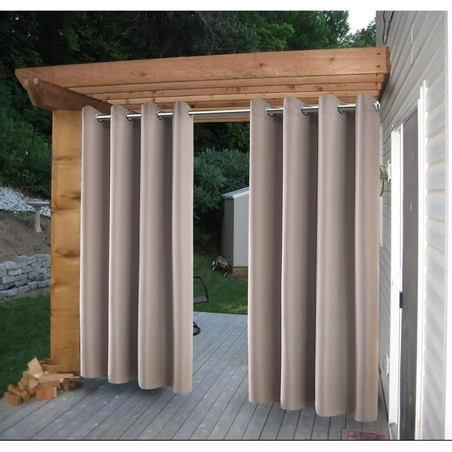 Rideaux d'Intimité d'Extérieur à Oeillets, Coupe-Vent, pour Patio, pour Porche, Gazebo, Terrasse, Panneau de Protection L x H (x cm), Chocolat