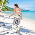thumbnail image 7 of FORMRS Womens Long Sarong Beach Wrap Semi-Sheer Bikini Skirt Bathing Swimsuit Cover Up, Retro Flower, 7 of 7