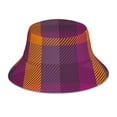 thumbnail image 3 of Daiia Purple Yellow Buffalo Plaid Pattern Bucket Hat - Trendy Cotton Sun Hat for Beach, Golf, Fishing - Fun Outdoor Vacation Boonie for Men and Women, 3 of 9