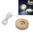 thumbnail image 3 of LED Light Base, Oak Wood Round 8cm Diameter Glowing Display for Home, USB Interface, Christmas Party Decor LED Wooden Lamp Acrylic Statue, 3 of 7