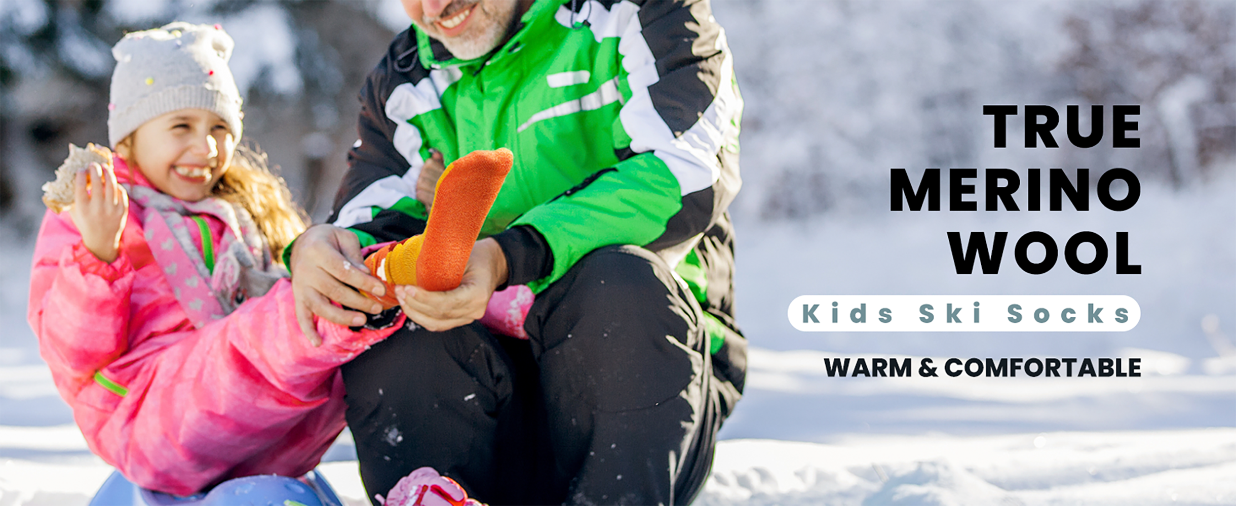 OutdoorMaster Kids Ski Socks - Merino Wool Blend, Over the Calf Design (3 Pack)