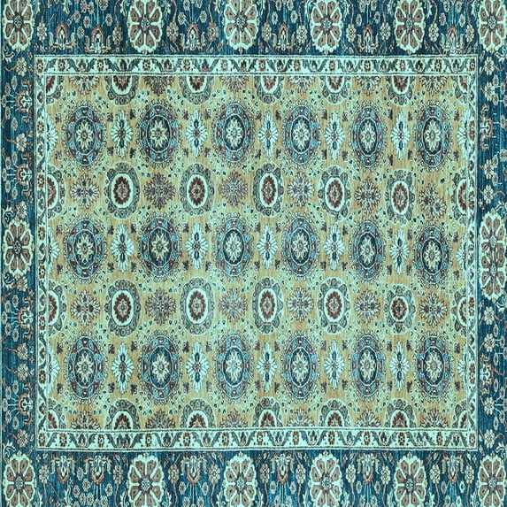 Ahgly Company Indoor Square Abstract Light Blue Modern Area Rugs, 3' Square