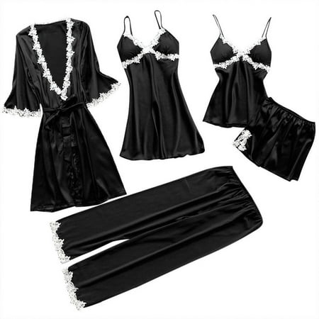 

Otvok Clearance Ladies Comfortable Lace Suspenders Pajamas Dress Woman Nightgown Home Clothes Suit