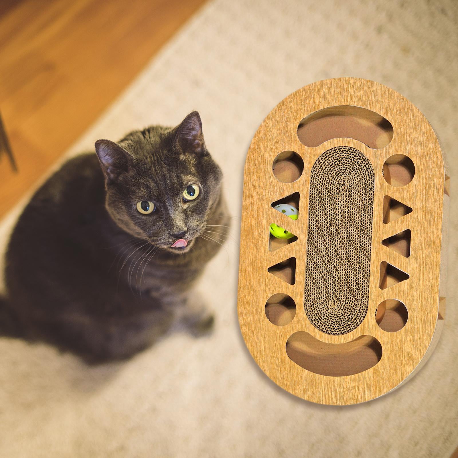 Cat Scratcher with Trackball Scratching Resistant Kitty Exercise Scratch Pad Oval