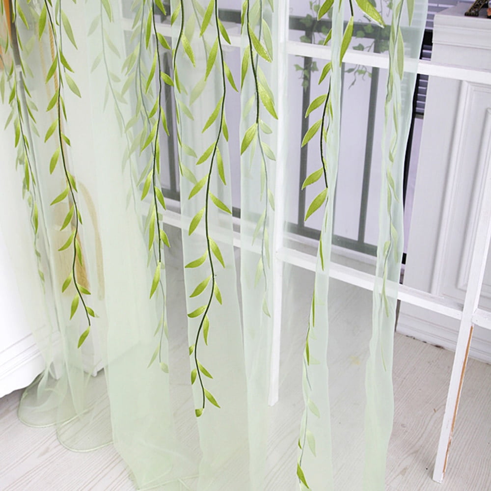 Norbi Willow Voile Curtain Panel - 39.4 X 78.8 Inches, Sheer Window Drapes With Rod Pocket