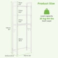 thumbnail image 3 of Giantex 3-Tier Metal Bathroom Organizer, Freestanding Over The Toilet Storage Rack w/Anti-Tippling Devices, White, 3 of 8