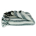 thumbnail image 2 of NOVICA Throw Indian Striped Blanket Green Multicolor Acrylic Pillows Throws Blankets and [65in L x 55in W Fringe 4.3in L] 'Teal Kiss', 2 of 5