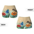 thumbnail image 5 of Fotbe Colorful Plants And Insects Seamless Shorts, Womens Workout Shorts High Waist Stretch Booty Short for Gym/Yoga/Running/Biking-, 5 of 9