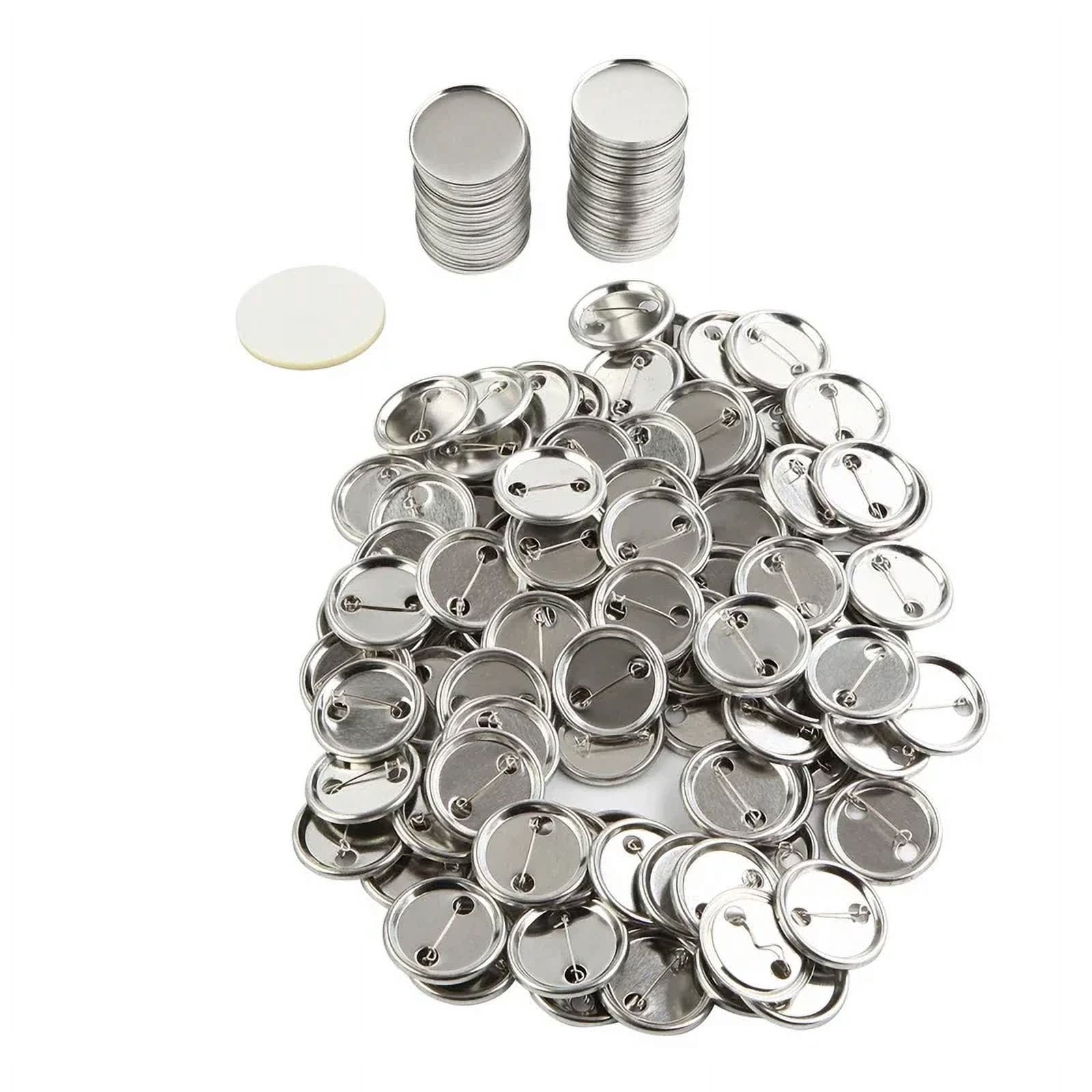 100Sets 32MM Round Badge Pin Button Maker Machine DIY Making Badge Parts Manual Punch ,Beginner-Friendly