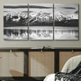thumbnail image 2 of PixonSign Canvas Print Wall Art Set Vintage Mountain Range & Reflection Nature Wilderness Photography Realism Rustic Landscape Dramatic Dark Black and White for Living Room, Bedroom - 24"x36"x3, 2 of 5
