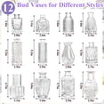 thumbnail image 2 of cyrico Bud Vase Set, 12 Pcs Small Clear Vintage Glass Mini Vases for Flowers, Wedding Centerpieces, Rustic Home Decor, Table Decorations, Baby Shower, Party, Event Decorations, 2 of 8
