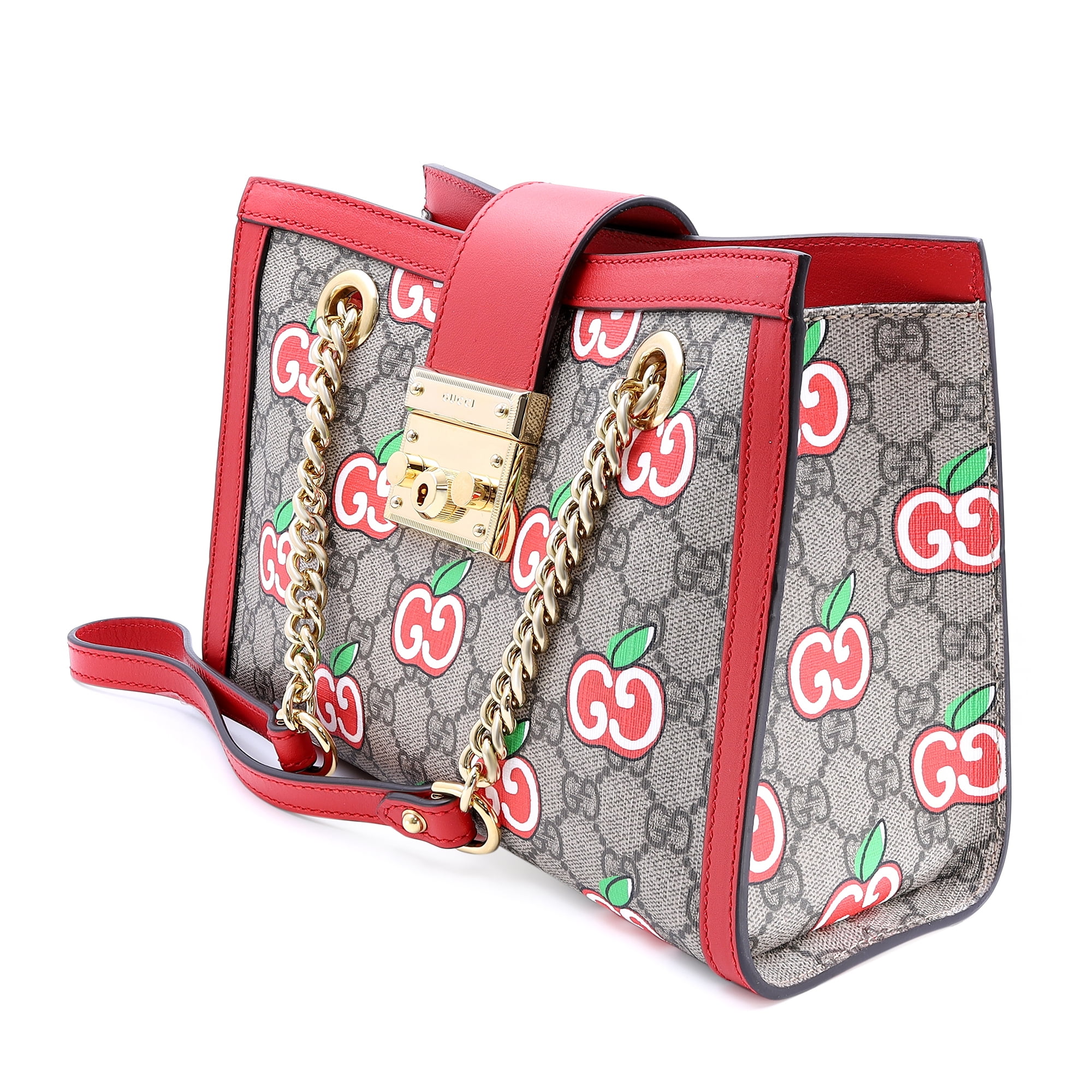 Gucci Padlock GG Supreme Red Apple Canvas Small Shoulder Ladies Handbag -  Chronostore