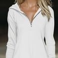 thumbnail image 6 of OGLCCG Tennis Dresses for Women Long Sleeve Ruffled Hem Half Zip V Neck Hooded Dresses Tops Fashion A-Line Flowy Mini Dress Sundresses, 6 of 8