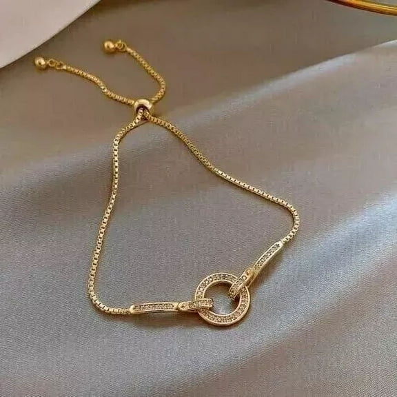 1Ct Round Cut Simulated Diamond Tennis Bracelet 14K Yellow Gold Plated Women's Jewelry