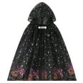 thumbnail image 3 of FYEGRE Gothic Kids Halloween Cape Hooded Chiffon Cloak For Role Play Party Dress Up Outfit Black One Size, 3 of 7