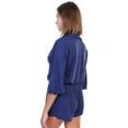 thumbnail image 3 of Angelina Brushed Microfiber Quarter Sleeves Button-Down Romper, 3 of 4