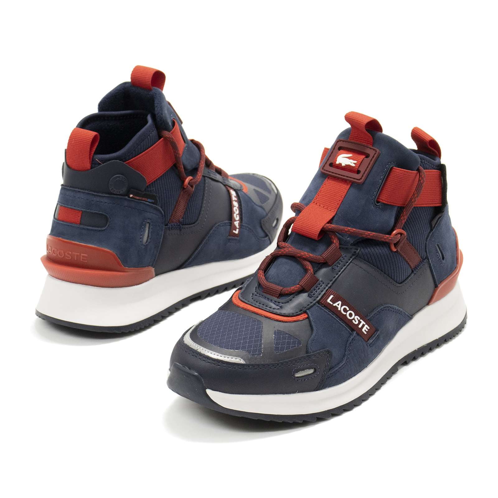 Lacoste Men's Run Breaker 0521 Sma Textile Sneaker, Navy \ Red,7 M 