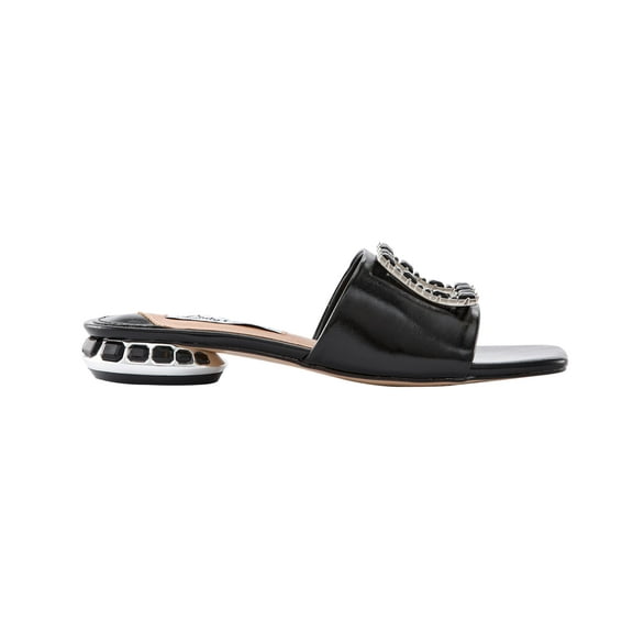 Lady Couture Amore Metallic Jewel Slide, Black, 10