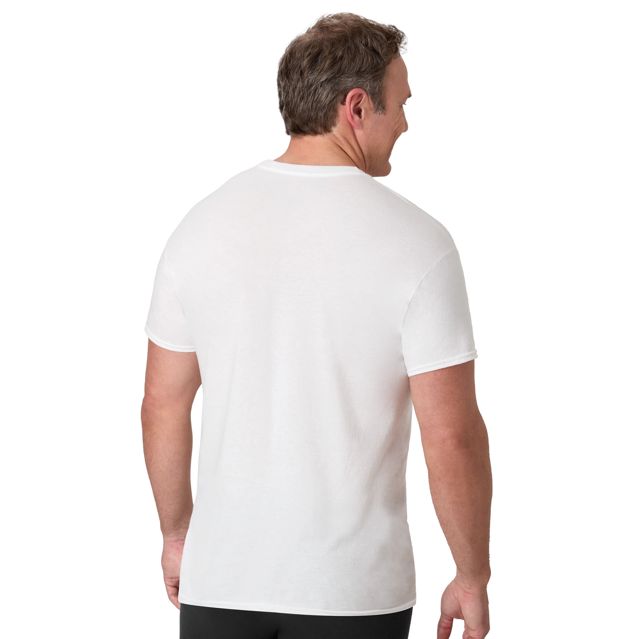 Hanes Tall Man Cotton Undershirt, Longer Length, Crewneck, White, 3-Pack (Big & Tall Sizes)