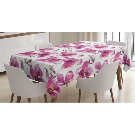 watercolor tablecloth flowering orchid branches spring time feng