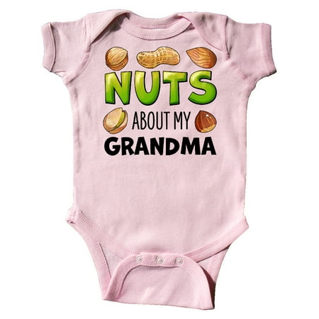 

Inktastic Nuts About My Grandma Peanut Almond Pistachio Gift Baby Boy or Baby Girl Bodysuit