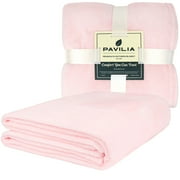 PAVILIA Fleece Blanket Throw | Super Soft, Plush, Luxury Flannel Throw | Lightweight Microfiber Blanket for Sofa Couch Bed