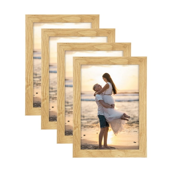 Marco de fotos ATOBART de madera compuesta de 5 x 7 pulgadas con plexiglás, juego de 4