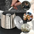 thumbnail image 4 of Yayeee Ashtray with Lid for Cigarette Smokeless Stainless Steel Home Ash Holder, Brown Abstract Stripes, 4 of 7