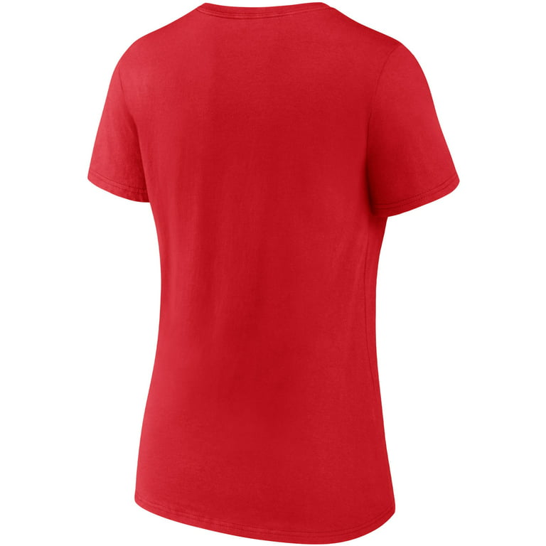 Women's Majestic Red Texas Rangers Second Wind V-Neck T-Shirt 