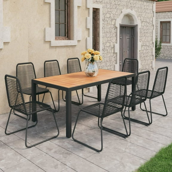 vidaXL Garden Dining Set 3/5/7/9 Pieces PVC Rattan Patio Multi Table Sizes