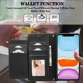 thumbnail image 3 of Dteck for iPhone 11 Case with Shoulder/Wrist Strap,Magnetic Leather Case Card Slots Wallet with Mirror Shockproof TPU Kickstand Cover for iPhone 11,Black, 3 of 8