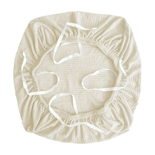Fundas elásticas para sillas de oficina, fundas protectoras de asiento de silla, de spandex, extraíbles y elásticas. Crema
