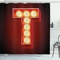 thumbnail image 1 of Ambesonne Letter T Shower Curtain, Cinema Circus Club, 69"Wx70"L, Ruby Yellow Black, 1 of 3