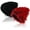 Black, Red, variant on 2 Pack Fashion Distressed Knitted Beanie Fuzzy Winter Cap Outdoor Warm Beanie Hat for Men Women