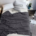 thumbnail image 4 of Btomtd 80"x90" Fleece Throw Blanket Flannel Plush Blanket Thick Small Blanket Warming Blanket for Household and Office Nap Use Soft Blanket, Dark Gray-L, 4 of 6